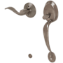 Schlage Right Handed Front Entry Handleset with an Accent Lever from the Plymouth Collection Antique Pewter