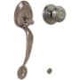 Schlage Plymouth Keyed Entry Handleset with a Georgian Interior Knob from the Plymouth Collection Antique Pewter