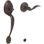 Schlage Left Handed Plymouth Keyed Entry Handleset with an Accent Lever from the Plymouth Collection (Plymouth Electronic Keypad Deadbolt sold separately) Aged Bronze