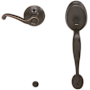 Schlage Plymouth Lower Handleset for Schlage Deadbolts with Flair Interior Right Handed Lever Aged Bronze