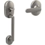 Schlage Remsen Sectional Lower Half Handleset with Davlin Interior Lever Satin Nickel
