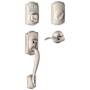 Schlage Right Handed Camelot Electronic Handleset with Accent Lever Satin Nickel