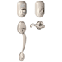 Schlage Right Handed Plymouth Electronic Handleset with Flair Lever Satin Nickel