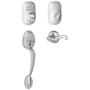 Schlage Left Handed Plymouth Electronic Handleset with Flair Lever Satin Chrome