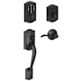 Schlage Camelot Touch Entry Handleset with Left Handed Accent Lever Matte Black