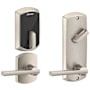 Schlage Greenwich Electronic Keyless Entry Interconnected Locks with Latitude Lever and Control™ Technology Satin Nickel