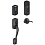 Schlage Connect Camelot Touchscreen Handleset with Accent Lever and Built-in Alarm - Left Handed Matte Black