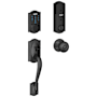 Schlage Connect Camelot Touchscreen Handleset with Georgian Knob and Built-in Alarm Matte Black