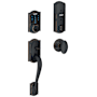 Schlage Connect Camelot Touchscreen Handleset with Interior Siena Knob and Built-In Alarm Aged Bronze