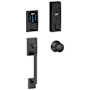 Schlage Connect Century Touchscreen Handleset with Plymouth Knob and Built-in Alarm Matte Black