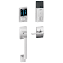 Schlage Connect Century Touchscreen Handleset with Latitude Lever, Decorative Century Rose, and Built-in Alarm Polished Chrome