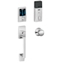 Schlage Connect Century Touchscreen Handleset with Plymouth Knob and Built-in Alarm Bright Chrome