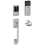 Schlage Connect Century Touchscreen Handleset with Plymouth Knob and Built-in Alarm Satin Chrome
