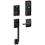 Schlage Connect Century Touchscreen Handleset with Latitude Lever, Decorative Century Rose, and Built-in Alarm Aged Bronze