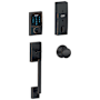 Schlage Connect Century Touchscreen Handleset with Plymouth Knob and Built-in Alarm Aged Bronze