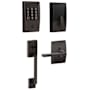 Schlage Encode WiFi Enabled Electronic Keypad Deadbolt with Century Entry Handleset and Latitude Lever Aged Bronze