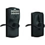 Schlage Camelot Keypad Entry with Flex-Lock Door Lever Set with Accent Interior Lever Matte Black
