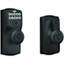 Schlage Camelot Keypad Entry with Flex-Lock Door Knob Set with Georgian Interior Knob Matte Black