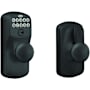 Schlage Plymouth Keypad Entry with Flex-Lock Door Knob Set with Plymouth Interior Knob Matte Black