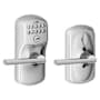 Schlage Keypad Entry Lock with Flex Lock with Lattitude Lever from the Plymouth Collection Satin Chrome