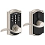 Schlage Camelot Touch Entry Door Lever Set with Accent Lever Satin Nickel