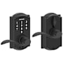 Schlage Camelot Touch Entry Door Lever Set with Accent Lever Matte Black