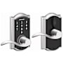 Schlage Camelot Touch Entry Door Lever Set with Accent Lever Bright Chrome