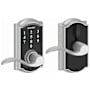 Schlage Camelot Touch Entry Door Lever Set with Accent Lever Satin Chrome