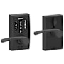 Schlage Century Touch Entry Leverset with Merano Lever Matte Black