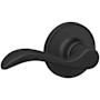 Schlage Seville Passage Door Lever Set with Round Rose from the J Series Matte Black