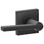 Schlage Solstice Passage Door Lever Set with Decorative Collins Trim (Formerly Dexter) Matte Black