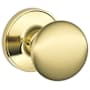 Schlage Stratus Passage Door Knob Set with Round Rose from the J Series Polished Brass