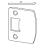 Schlage Radius Corner Full Lip Strike Plate (Formerly Dexter) Polished Brass