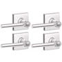 Schlage Broadway Privacy Door Lever Set with Decorative Collins Trim from the J-Series - Pack of 4 Bright Chrome