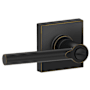 Schlage Broadway Privacy Door Lever Set with Decorative Collins Trim (Formerly Dexter) Aged Bronze