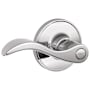 Schlage Seville Privacy Door Lever Set with Round Rose from the J Series Polished Chrome