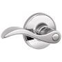 Schlage Seville Privacy Door Lever Set with Round Rose from the J Series Bright Chrome