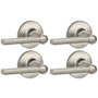 Schlage Solstice Privacy Door Lever Set from the J-Series - Pack of 4 Satin Nickel