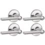 Schlage Solstice Privacy Door Lever Set from the J-Series - Pack of 4 Bright Chrome