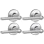 Schlage Solstice Privacy Door Lever Set from the J-Series - Pack of 4 Satin Chrome