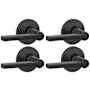 Schlage Solstice Privacy Door Lever Set from the J-Series - Pack of 4 Aged Bronze