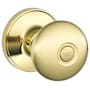 Schlage Stratus Privacy Door Knob Set with Round Rose from the J Series Polished Brass