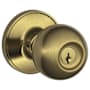 Schlage Corona Keyed Entry Single Cylinder Door Knob Set (Formerly Dexter) Antique Brass