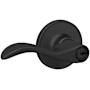 Schlage Seville Single Cylinder Keyed Entry Door Lever Set with Round Rose from the J Series Matte Black