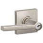 Schlage Solstice Single Cylinder Keyed Entry Door Lever Set with Decorative Collins Trim (Formerly Dexter) Satin Nickel