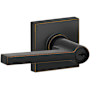 Schlage Solstice Single Cylinder Keyed Entry Door Lever Set with Decorative Collins Trim (Formerly Dexter) Aged Bronze