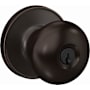 Schlage Stratus Single Cylinder Keyed Entry Door Knob Set with Round Rose from the J Series Aged Bronze