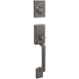 Schlage Sutton Exterior Only Sectional Single Cylinder Keyed Entry Handleset from the J-Series Satin Nickel