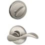 Schlage Left Handed Single Cylinder Keyed Entry Interior Only Pack with Seville Lever from the J Series Satin Nickel