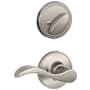 Schlage Right Handed Single Cylinder Keyed Entry Interior Only Pack with Seville Lever from the J Series Satin Nickel